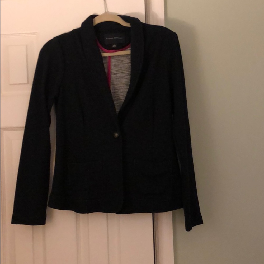 Heathered navy blue casual blazer